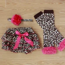 Новые модные нижнее белье для маленьких девочек леопардовый комплект одежды детские трусики с оголовьем/гетры