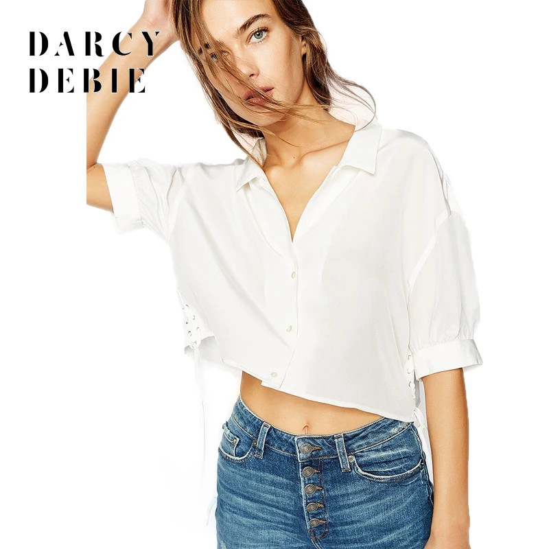 Darcydebie 2018 Лето Для женщин Повседневное модные пикантные блузка с отложным