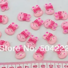 250 шт. блеск цвета смешивания Каваи Блеск Сонная Девушка Кролик Кабошон Розовый Блестящий