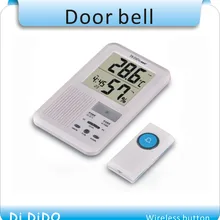 Многофункциональный ЖК-дисплей календарь тревожная кнопка часы беспроводной дверной передатчик звонка приемник дверной звонок с изображением колокольчика