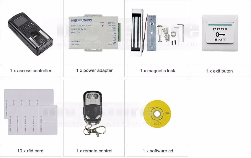 Diysecur tcp/ip USB отпечатков пальцев ID Card Reader пароль дверной Система контроля доступа+ Питание+ комплект магнитный замок