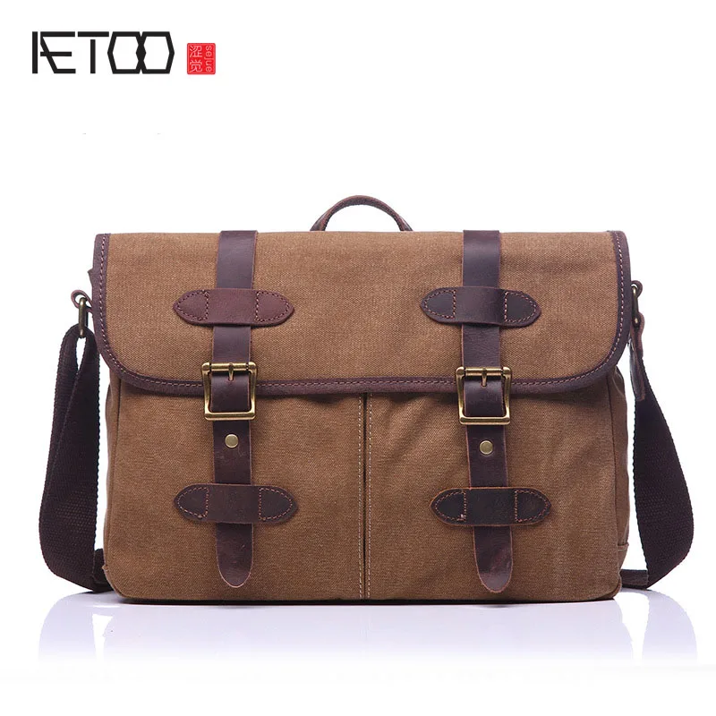 

AETOO Autumn business men briefcase handbag retro shoulder bag Messenger bag casual cool