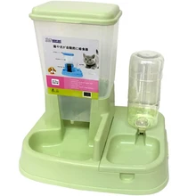 2 в 1 миска для собак из нержавеющей стали, контейнер для кошек, двойные кормушки для домашних животных, автоматическая Интерактивная бутылочка для питья