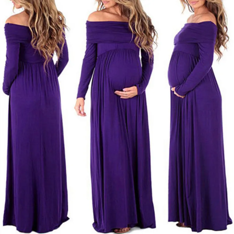 

Long Women Motherhood Casual Holing Evening Photography Dress Party Ballgown Prom Floral Print Dress Four Size