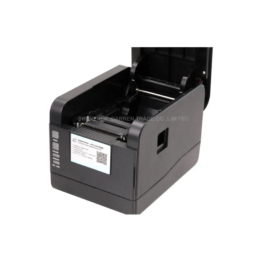 1 PCS XP-233B التلقائي ودليل آلة طباعة الملصقات حساس للحرارة QR كود طابعة باركود USB/المنفذ التسلسلي غير تجفيف
