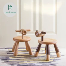 Луи модные детские стулья из цельного дерева Мультфильм Животное сиденье кукла прекрасный ребенок рога