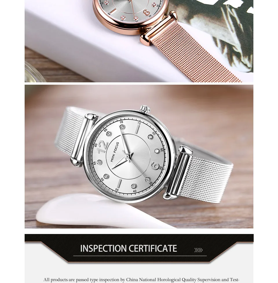 MINI FOCUS Fashion Blue Watch Women Stainless Steel Ladies Clock Luxury Exquisite Women's Watches reloj mujer relogio feminino