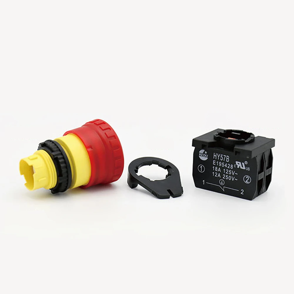 equipamentos de máquinas, 2nc, 125v 250v 400v, 18 12 8a, botão de emergência