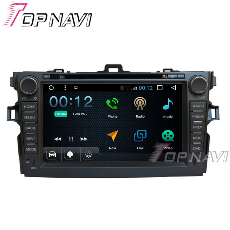 Topnavi 8 &quot1024*600 4 ядра 16 г Android 6.0 DVD мультимедиа плеер для Toyota Corolla 2007- 2011 GPS навигации