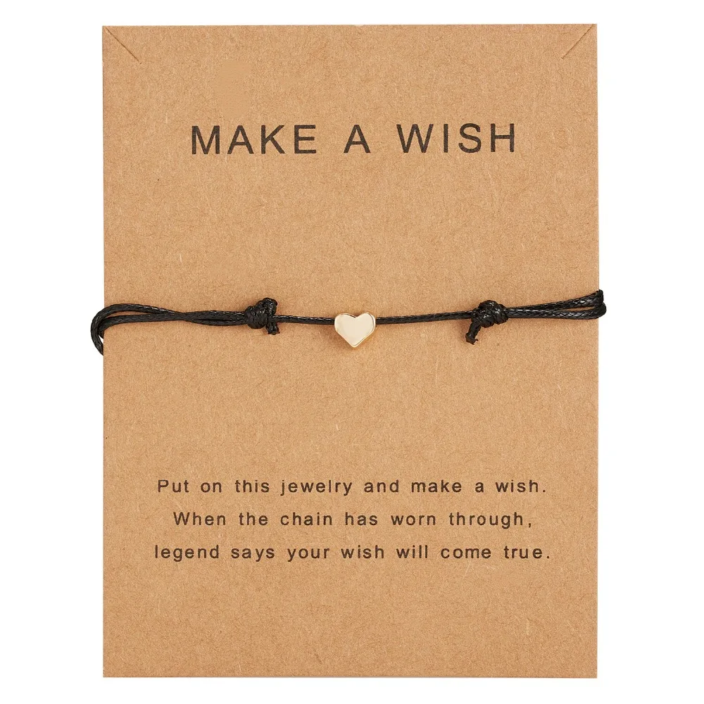 

Simple Charm Bracelet black red colour Minimalist Adjustable Rope String Lucky Bracelet heart star for Women Men Jewelry Lover