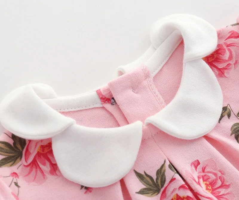 CLEARANCE Newborn Girl Cotton Footies 1piece Overall with Cap Baby Girls Floral Footies Infant Girls Spring Clothes Born 3m