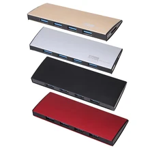 Ultra-thin Aluminium Alloy 4 Ports High Speed USB 3.0 HUB USB Splitter Adapter with cable for Laptop Tablet Hard Disk