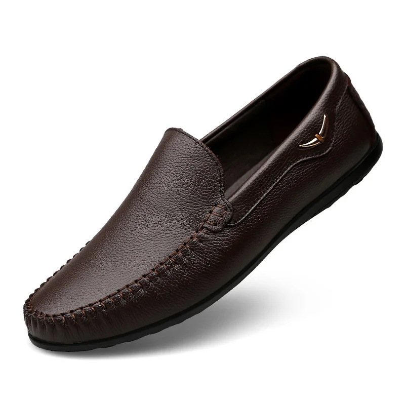 

Real Leather Men Soft Casual Shoes Slip on Men Loafers Genuine Leather Luxury Brand Man Casual Shoes Flats Moccasins
