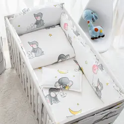 6 шт Детские комплекты хлопкового постельного белья мультфильм анимированные кроватки кровать бампер удобные детские бампер кровать для