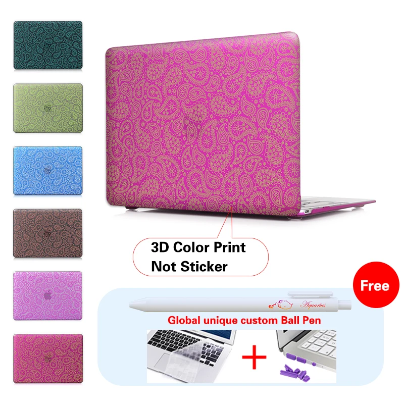 New Fashion For Girls worm petals pattern Case Cover for Macbook Air 13 12 11 Pro