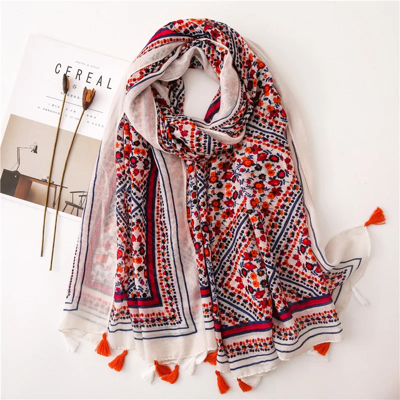 

KYQIAO women ethnic scarf 2019 female autumn long boho print scarf muffler Pashminas Sjaal Muslim Hijab Snood