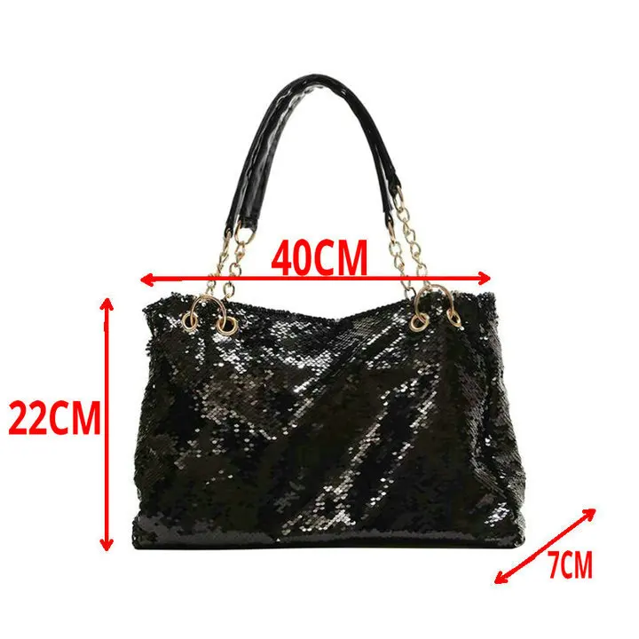 Brand Designer Tote Shoulder crossbody Bag Women Large Multifunction Sequin Bling Handbags Big Bag Casual shopping Bags B42-30