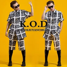 Певец DJ с деньгами прямо Чжи-длинные сценические костюмы Для мужчин Печать Письма длинный участок талии(рубашка+ Штаны) костюм