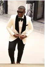 2017 Brand Men Coat Pant Styles Custom Made Suits Tuxedos Formal Wear Groomsmen Men’s Wedding Groom Suit (Jacket+Pants+Vest+Bow)