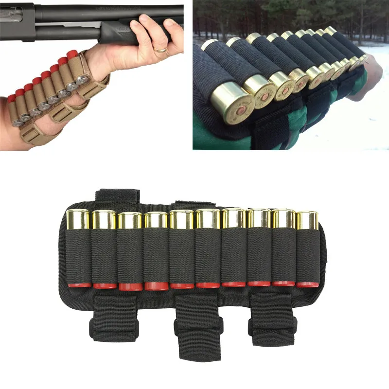 

10 Rounds Ammo Carrier Tactical Hunting Shotgun Shell Holder Forearm Sleeve Magazine Pouch For 12GA 20GA