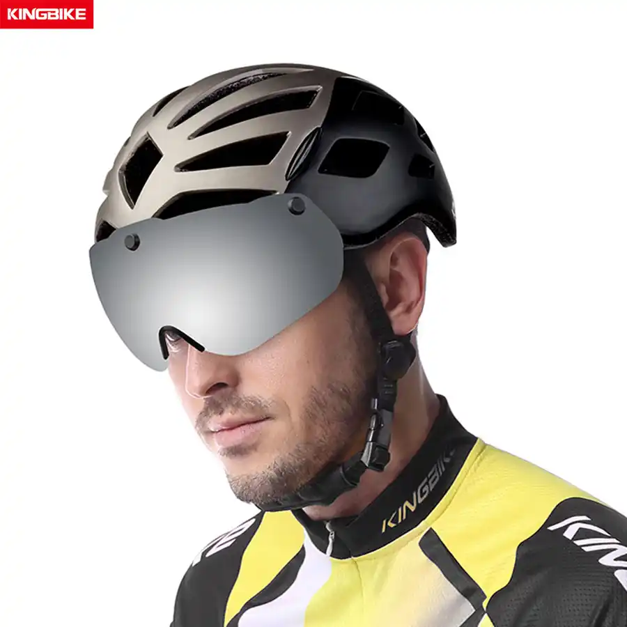 bike helmet with glasses