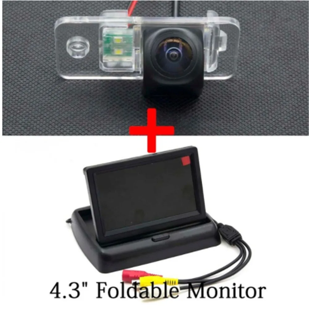 MCCD 1080 P рыбий глаз Автомобильная камера заднего вида резервного копирования Обратный Камера для AUDI A6L A6 A8 A4 A3 Q7 S5 автомобиля водостойкая камера заднего вида - Название цвета: Camera with Monitor