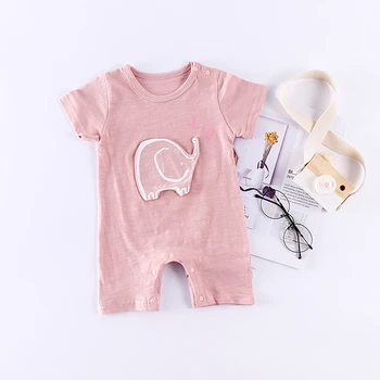 

Newborn Fashion 2018 Summer Baby Romper Cotton Short Sleeve Boys Clothes Animal Cute Elephant Girls Clothing Kids Clothing