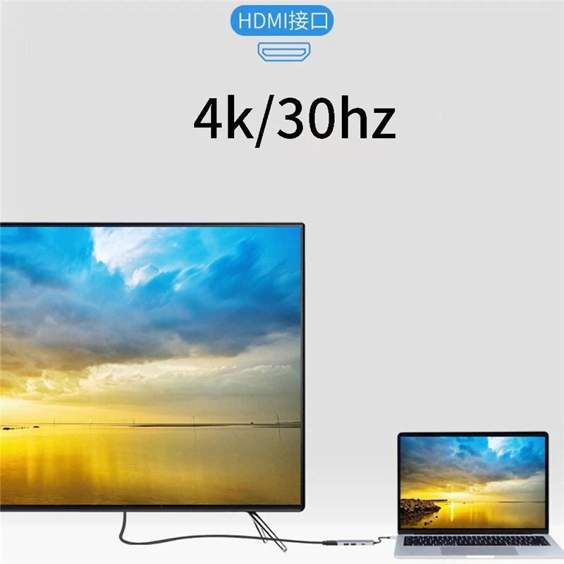 4 в 1 Тип C концентратор к HDMI 4K 2USB 3,0 и зарядка PD порт USB C многопортовый адаптер