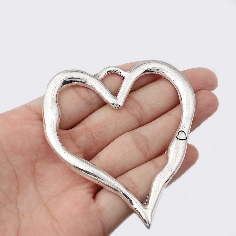 Подвески в форме сердца из тибетского серебра 2 шт.|hollow heart|antique silvercharm heart pendant |
