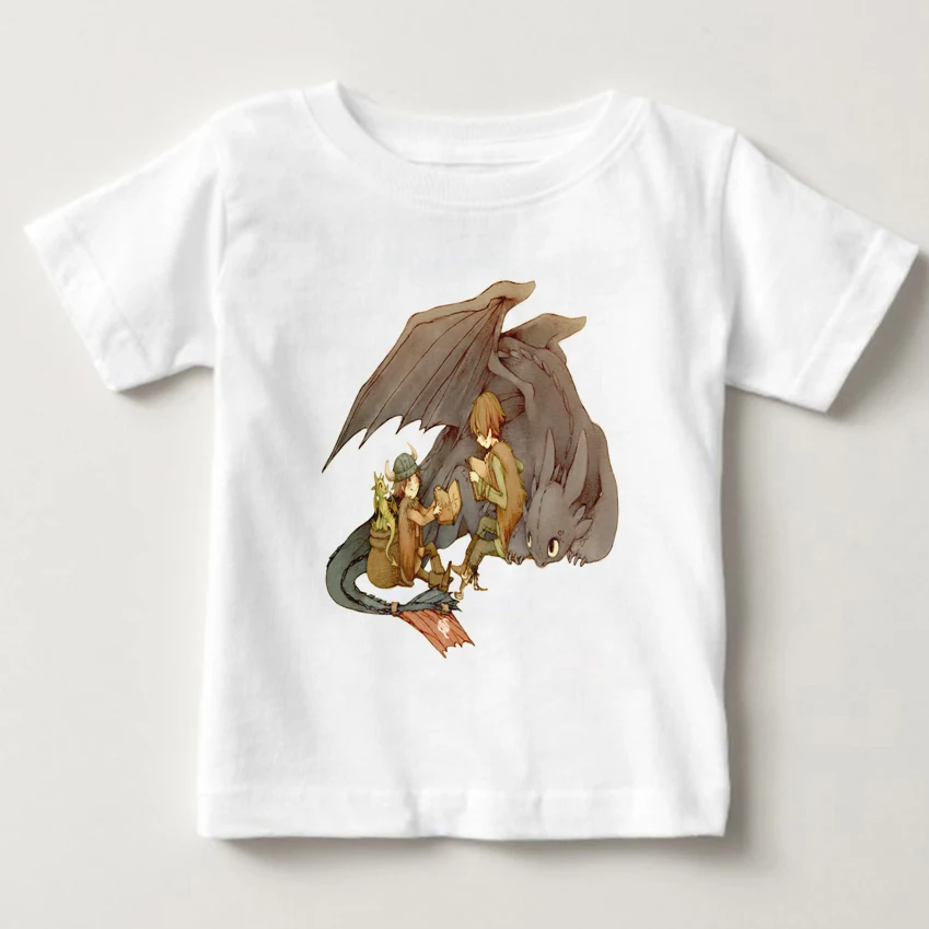 Футболки Детская футболка с принтом «Как приручить дракона», «вереск», «Беззубик на закате» летняя футболка для мальчиков и девочек, MJ