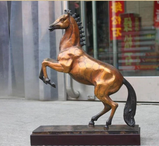 

Chinese Royal Nobility Feng Shui Bronze Copper Running Horse Art Sculpture
