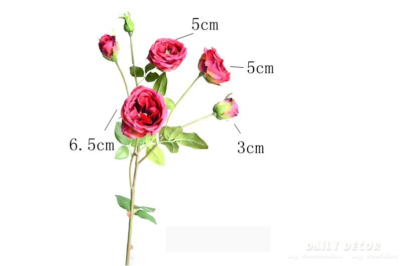 10pcs /lot ! 5 heads high quality English roses fake ...