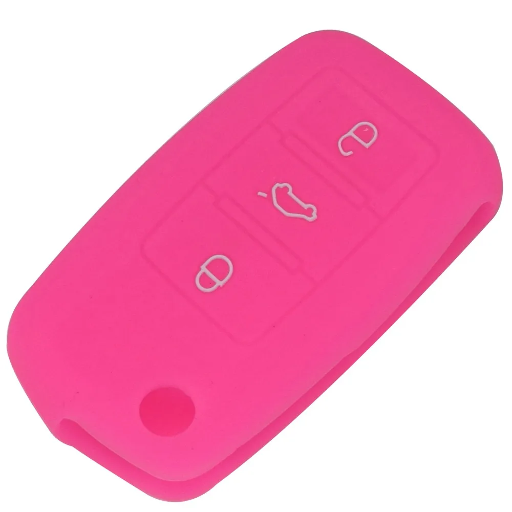 Keyforkess 30 pz/lotto Cassa Chiave Del Silicone Per VW Polo Passat B5 Sedile Golf Jetta Mk6 Tiguan Più Eos Scirocco Coleotteri copertura FOB 17 1DSwarehouse9211