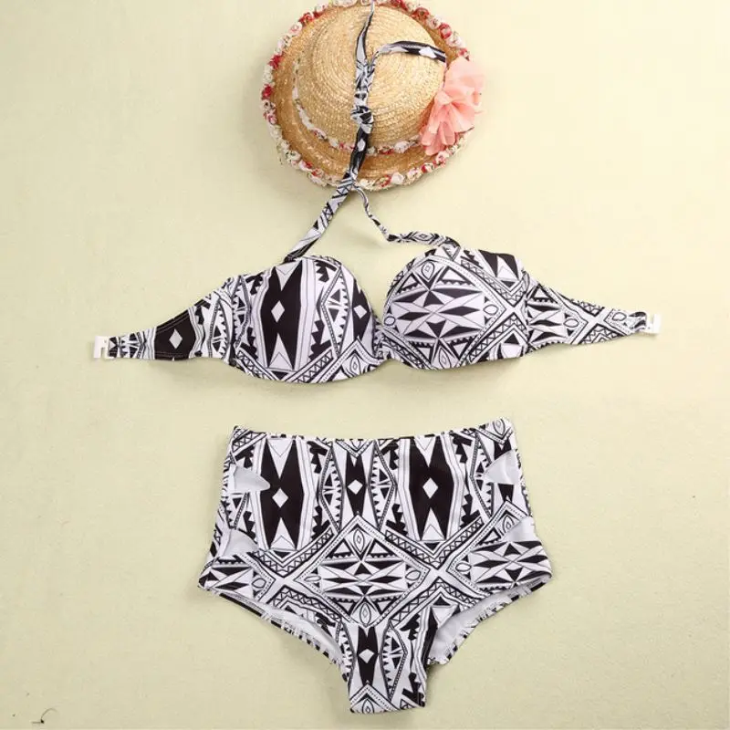 Sexy High Waist Bikini Set Women Bandage Bikinis Padded Bra Lady Print Swimsuit Bathing Suit Women Swimwear Beachwear Sexy High Waist Bikini Set Women Bandage Bikinis Padded Bra Lady Print Swimsuit Bathing Suit Women Swimwear Beachwear