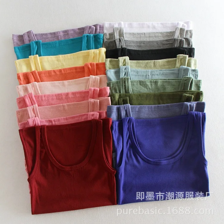 60cm Soft Women Sexy Solid Sleeveless Vest,Camisole Vest Top Cropped for Ladies Multicolor Brushed Primer woman