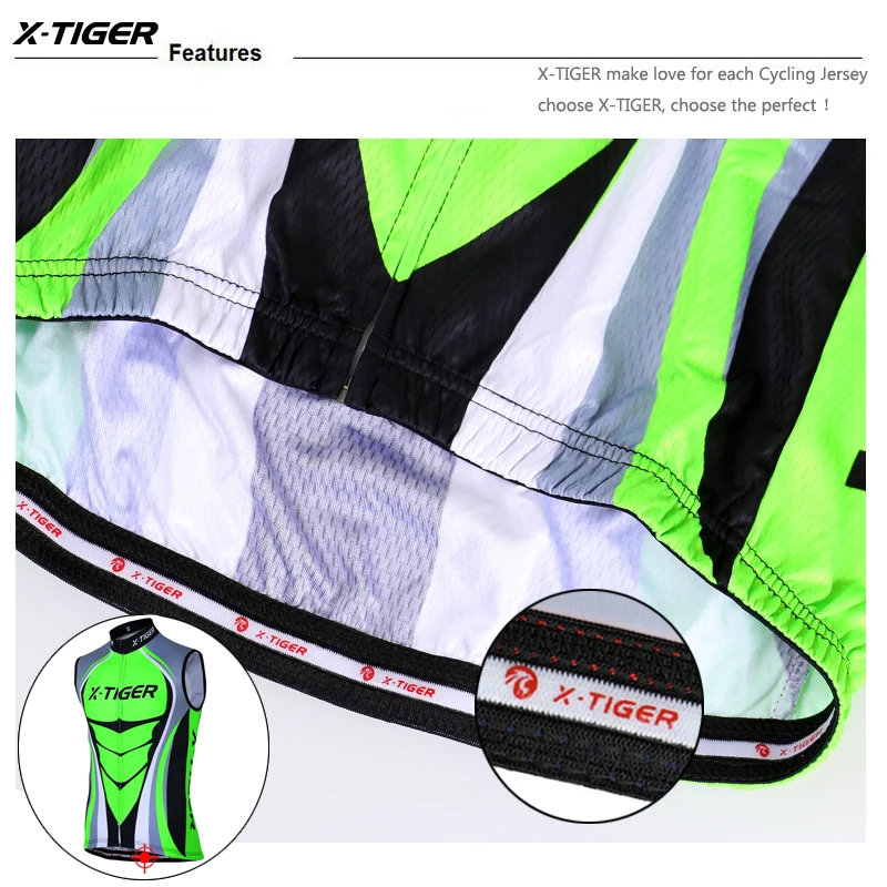 X-Tiger летний Безрукавый велосипедный жилет гоночный велоодежда MTB велосипед одежда Hombre костюм для велоспорта Велоспорт Джерси