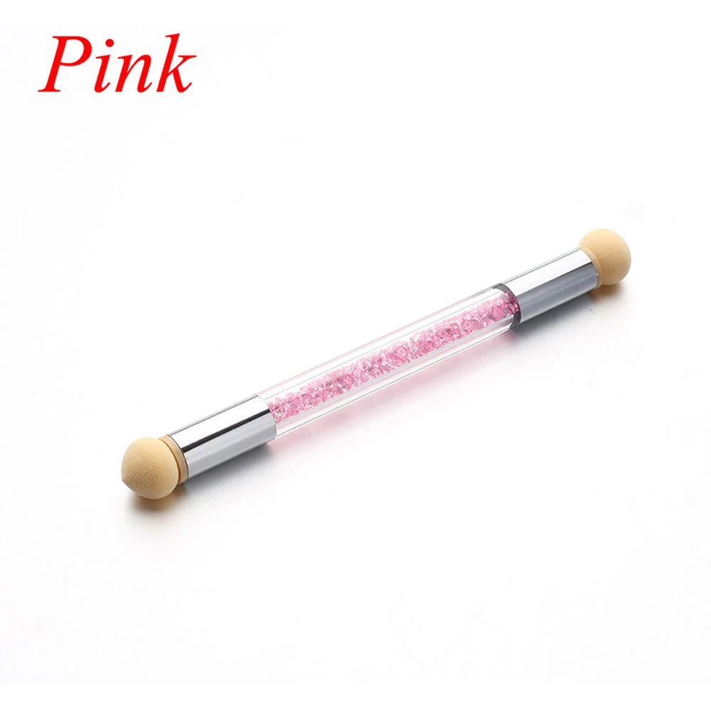 Двусторонняя УФ-гель для рисования ногтей, градиентная кисть для дизайна ногтей, губчатая ручка, инструмент для маникюра, косметические инструменты - Цвет: Розовый