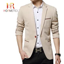 HORMETCI Новое поступление мужской блейзер осенний модный бренд высокого качества хлопок Slim Fit мужской костюм куртки Terno мужские пиджаки