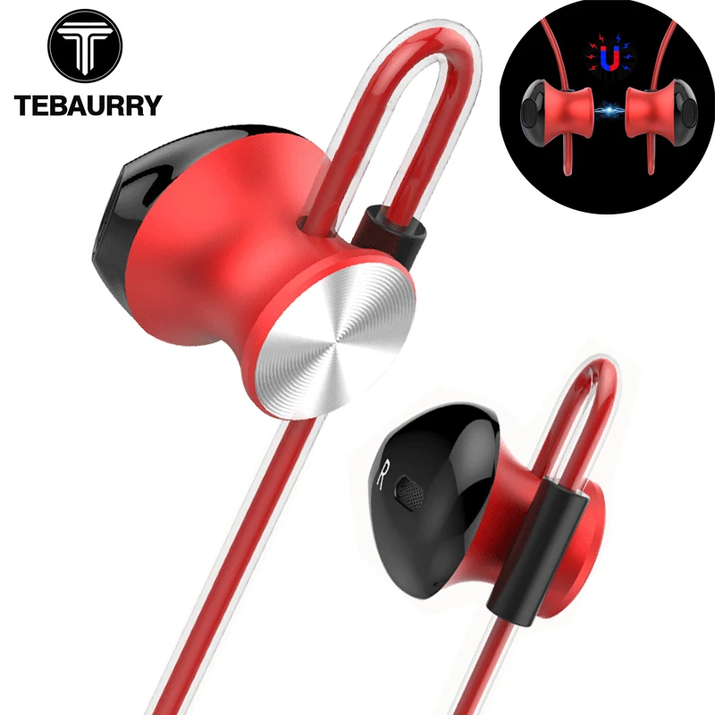 Beste TEBAURRY i8 Magnetische Oortelefoon Super Bass Headset Oordopjes Met Micrpphone fone de ouvido Stereo HIFI Oortelefoon voor iphone xiaomi