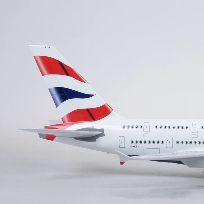 1/160 масштаб самолет Airbus A380 британская авиакомпания Модель W свет и колесо литье