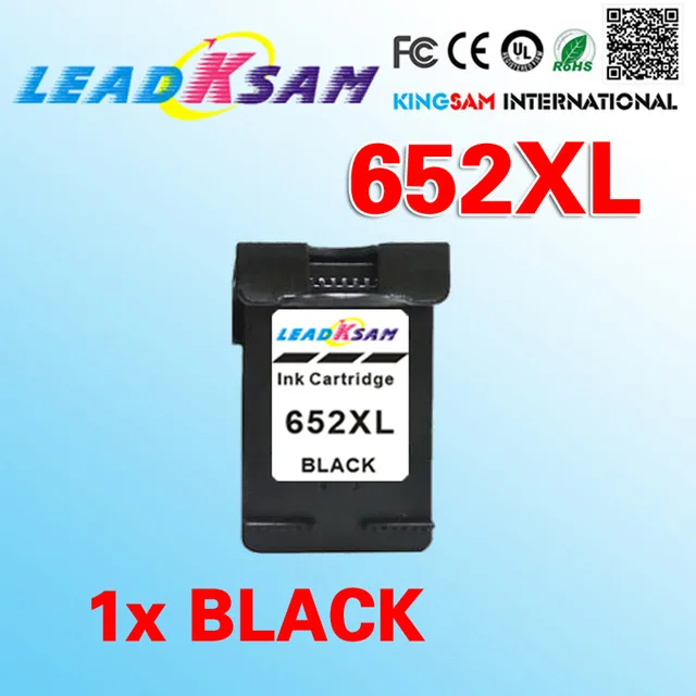 1 Картридж с черными чернилами leadksam 652 совместим hp652 Deskjet 1115 1118 2135 2136 2138 3635 3636 3835 4535