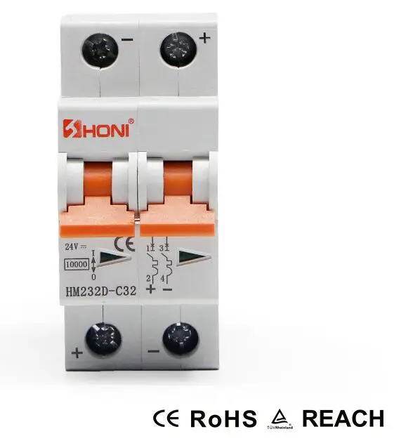 

1000V Electrical Miniature Circuit Breaker 10KA DC MCB HM232D 2P Din Rail 35mm Type Switch for PV Photovoltaic System