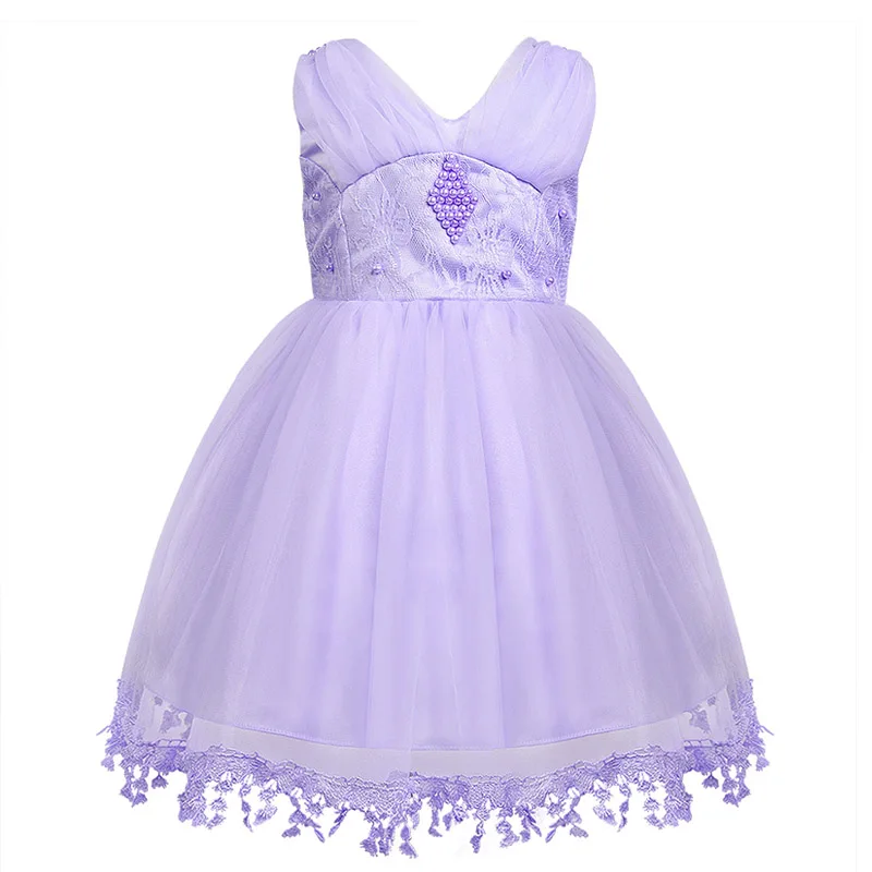 Cielarko/нарядное платье для маленьких девочек, элегантное кружевное платье с цветочным узором для девочек на день рождения, мягкое фатиновое
