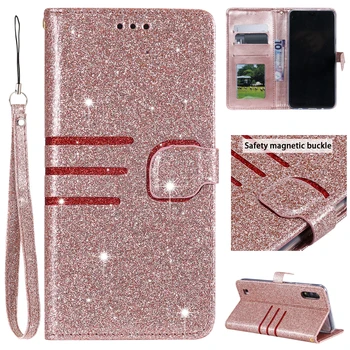 

100pcs/lot Stitching Glitter 3 card book style leather cover case for Huawei P20 P20 lite P20 pro P30 P30 lite Pro skin case