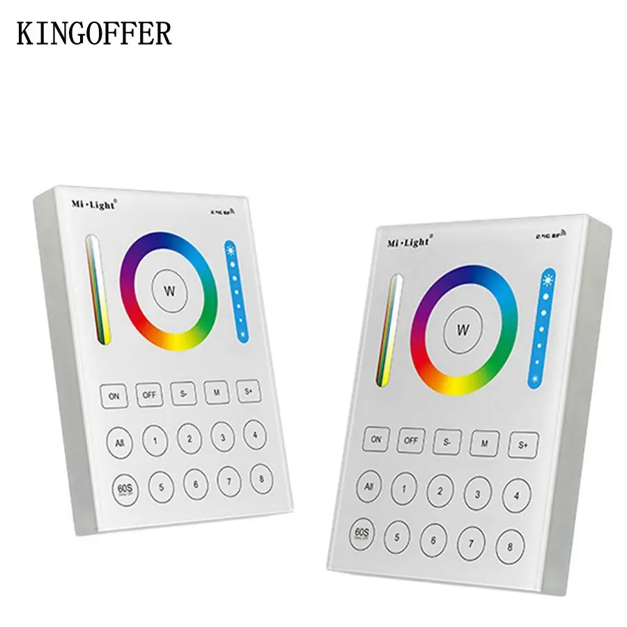 

Milight LED Samrt Touch Panel Remote Controller Wireless B8 RGB CCT Adjustable Color Temperature 8 Zone RF2.4G Controller