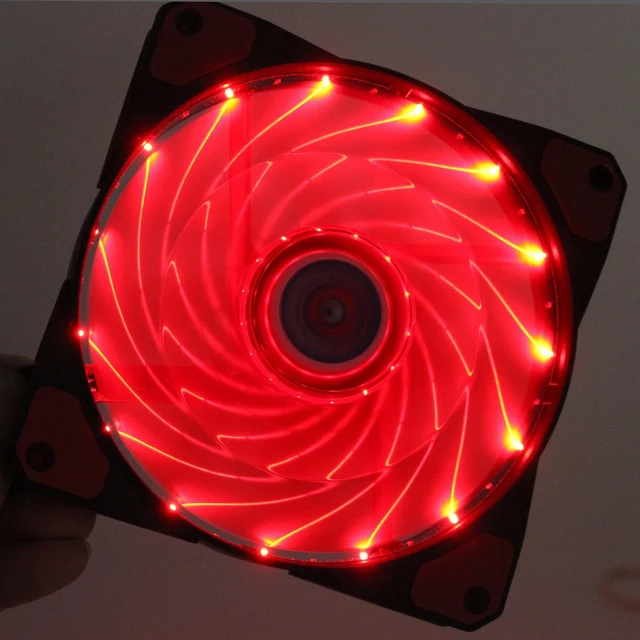 5pcs Red Led Light Computer Case Cooling Cooler Fan Dc 120mm X 120mm X 25mm 12cm - Fans & Cooling - AliExpress
