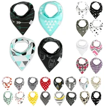 Детские слюнявчики, 4 шт. в партии, Детские аксессуары, Детская бандана, хлопок, для кормления, слюнявчик, полотенце