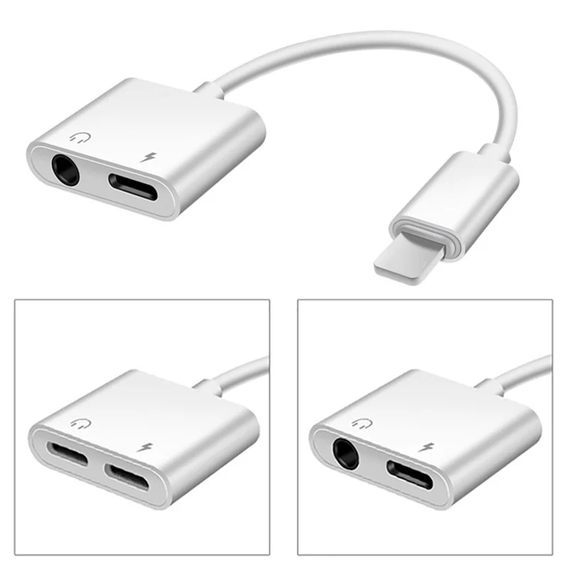 

2 in 1 Mobile Phone Adapter For iPhone 6 6S 7 8 Adapters 3.5 mm USB Cable Audio Charging Audio Headphone For iPhone X XS Adapter