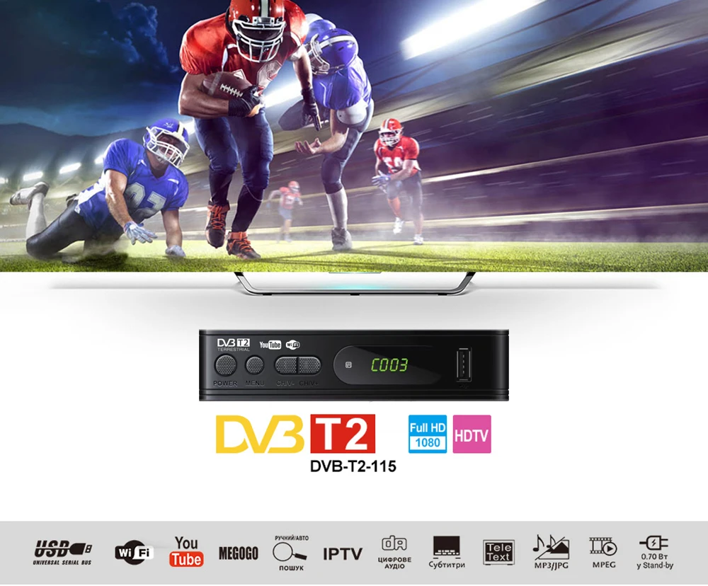 ТВ-тюнер DVB T2 USB2.0 ТВ-бокс HDMI HD 1080P DVB-T2-тюнер приемник спутниковый декодер Встроенный Русский Инструкция для монитора адаптер