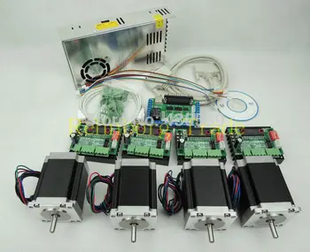 

CNC TB6560 4 Axis kit , 4pcsTB6560 3.5A stepper motor driver+ interface board+ 4pcs nema23 stepper motor + power supply
